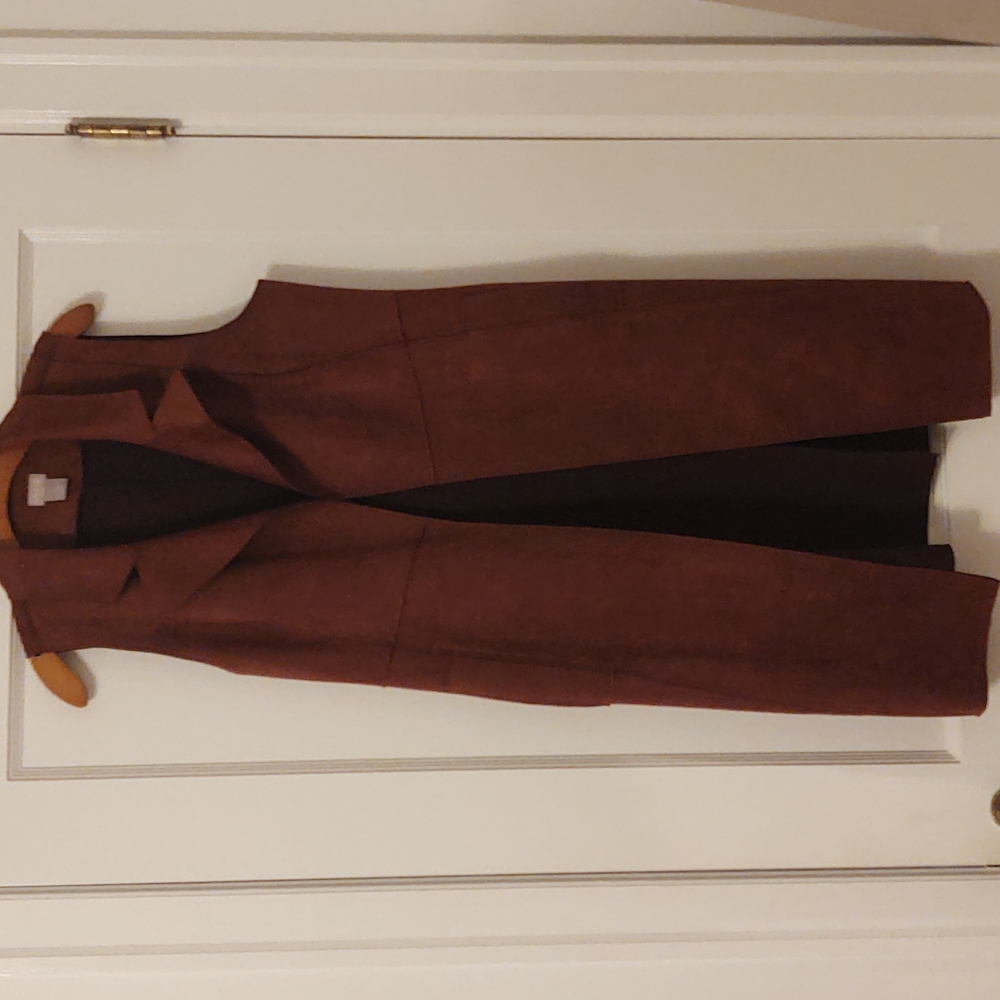 Chicos Faux Suede Long Vest